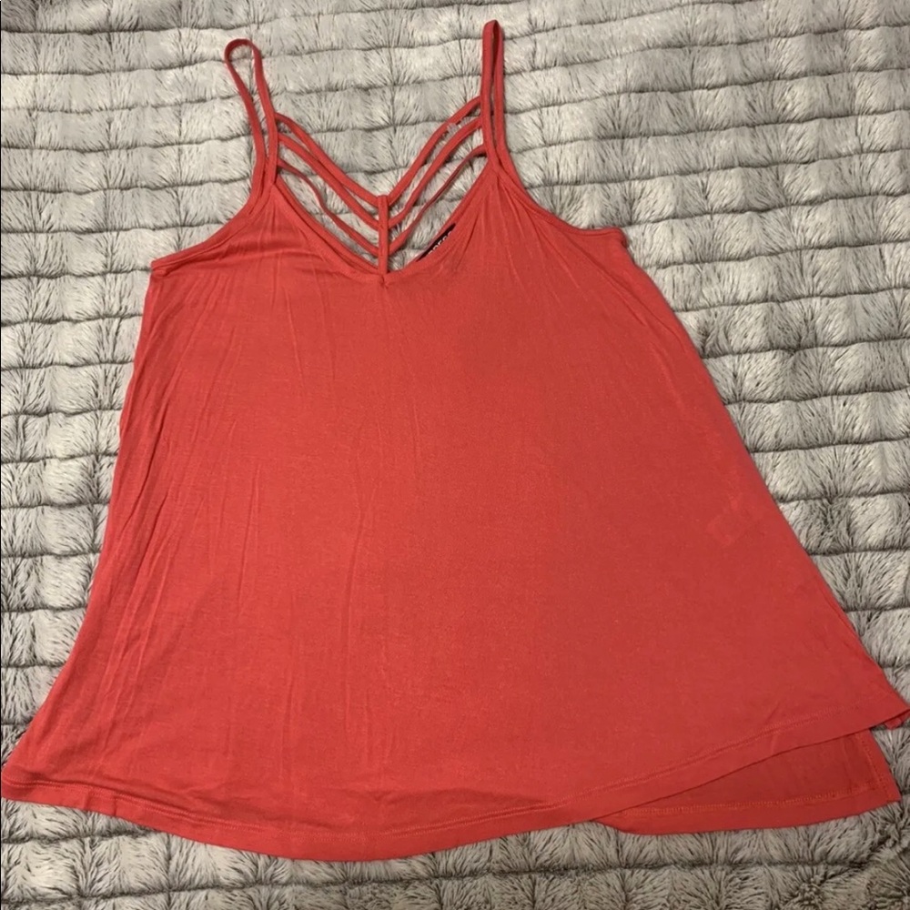 Express Pink Neon Coral Strappy Tank Top Women's Sz XS.
